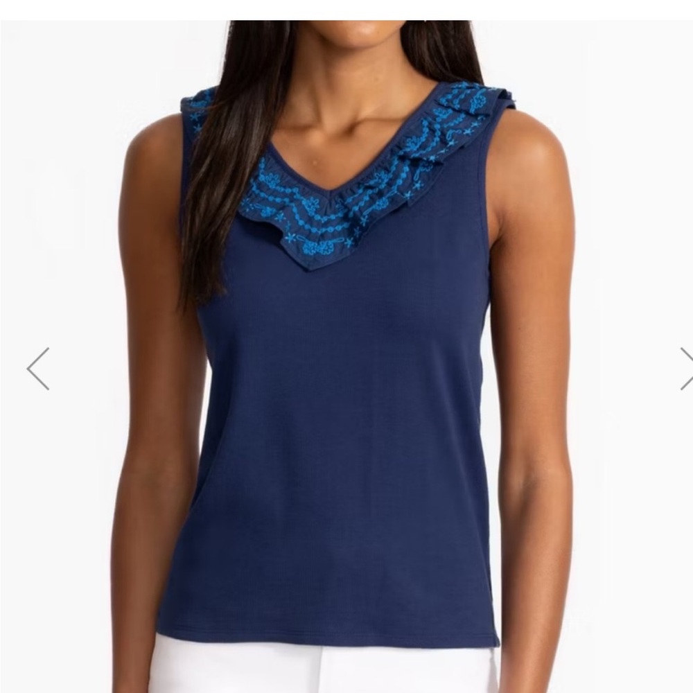 Johnny Was mixed media flutter tank